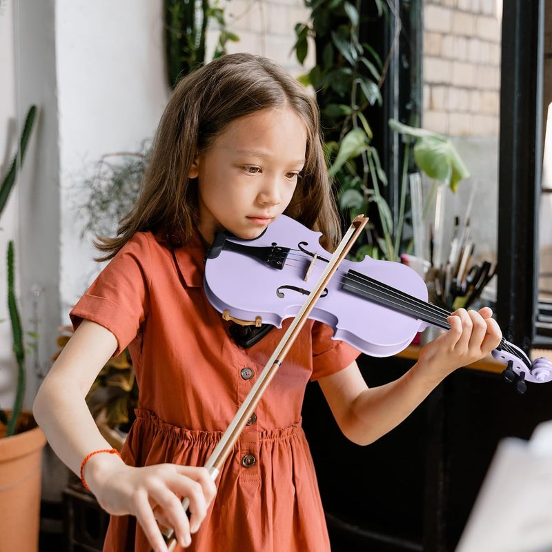 ADM Acoustic Violin for Kids Beginners, Acoustic Violin Fiddle for Teens Students Beginners Violin Starter Kit with Hard Case, Shoulder Rest, Bow, Violin Music Stand Strings (Purple, 3/4 Size) - Image 3